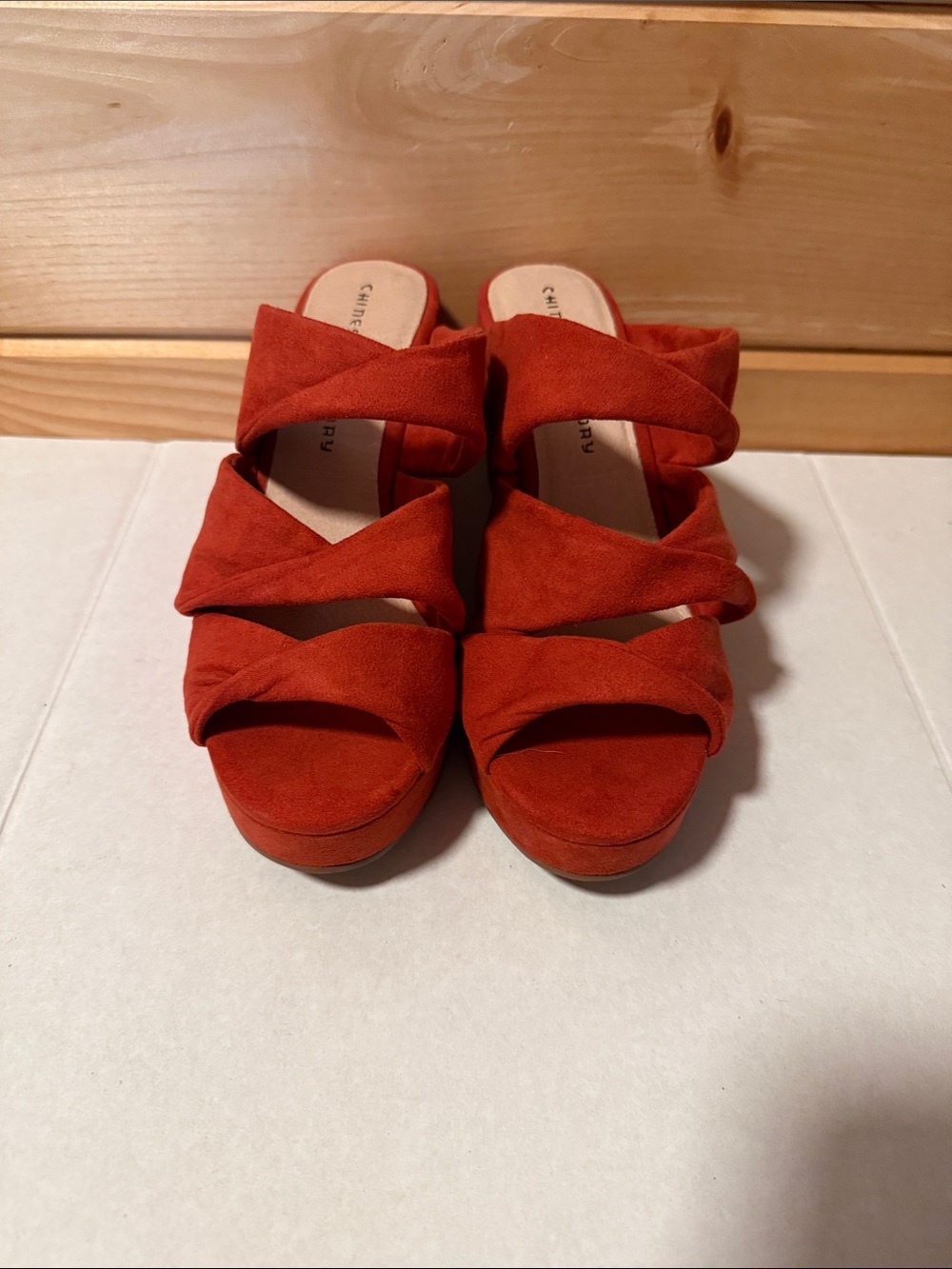 Chinese Laundry Faux Suede Wedge Heels Platforms NWOT